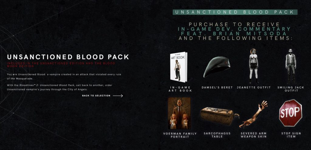 Vampire: The Masquerade - Bloodlines 2 unsanctioned blood pack
