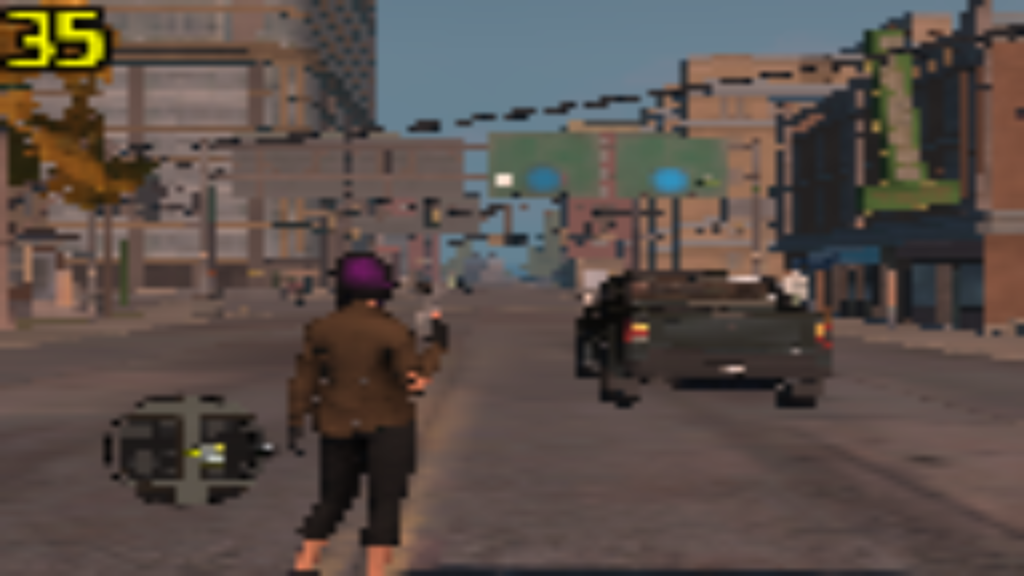 Saint's Row 3 at 2x4 resolution. No, really.