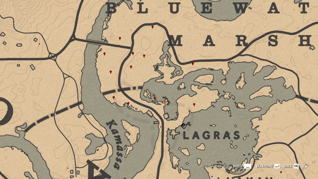 Red Dead Online Vanilla Flower Location Map