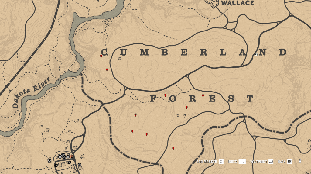 Red Dead Online Violet Snowdrop Location Map