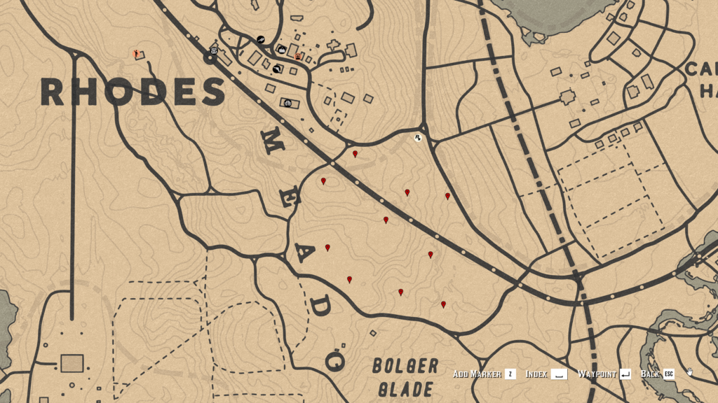 Red Dead Online Yarrow Location Map